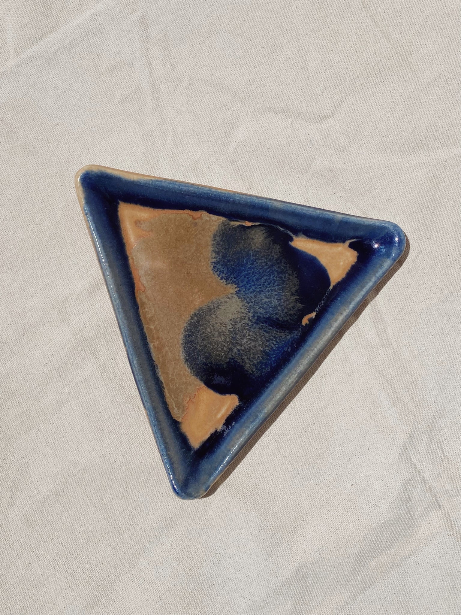 vintage triangular ceramic dish
