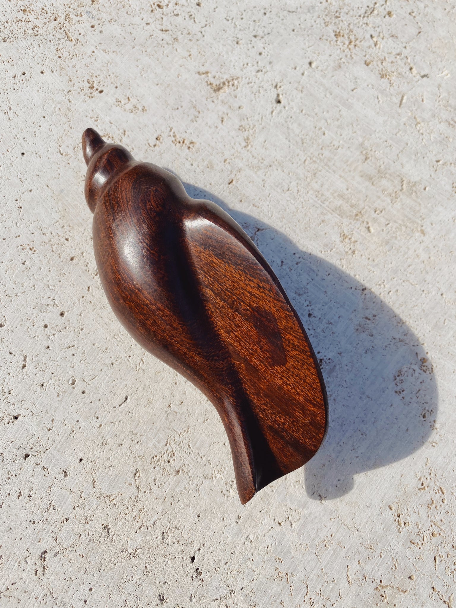 vintage carved wood seashell