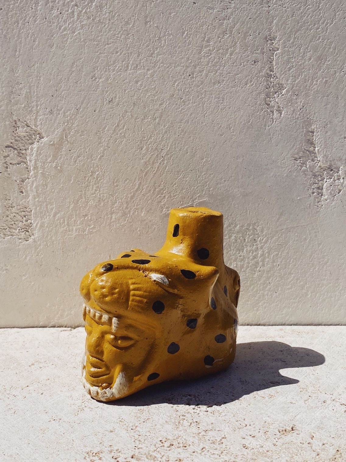 vintage leopard head candle holder