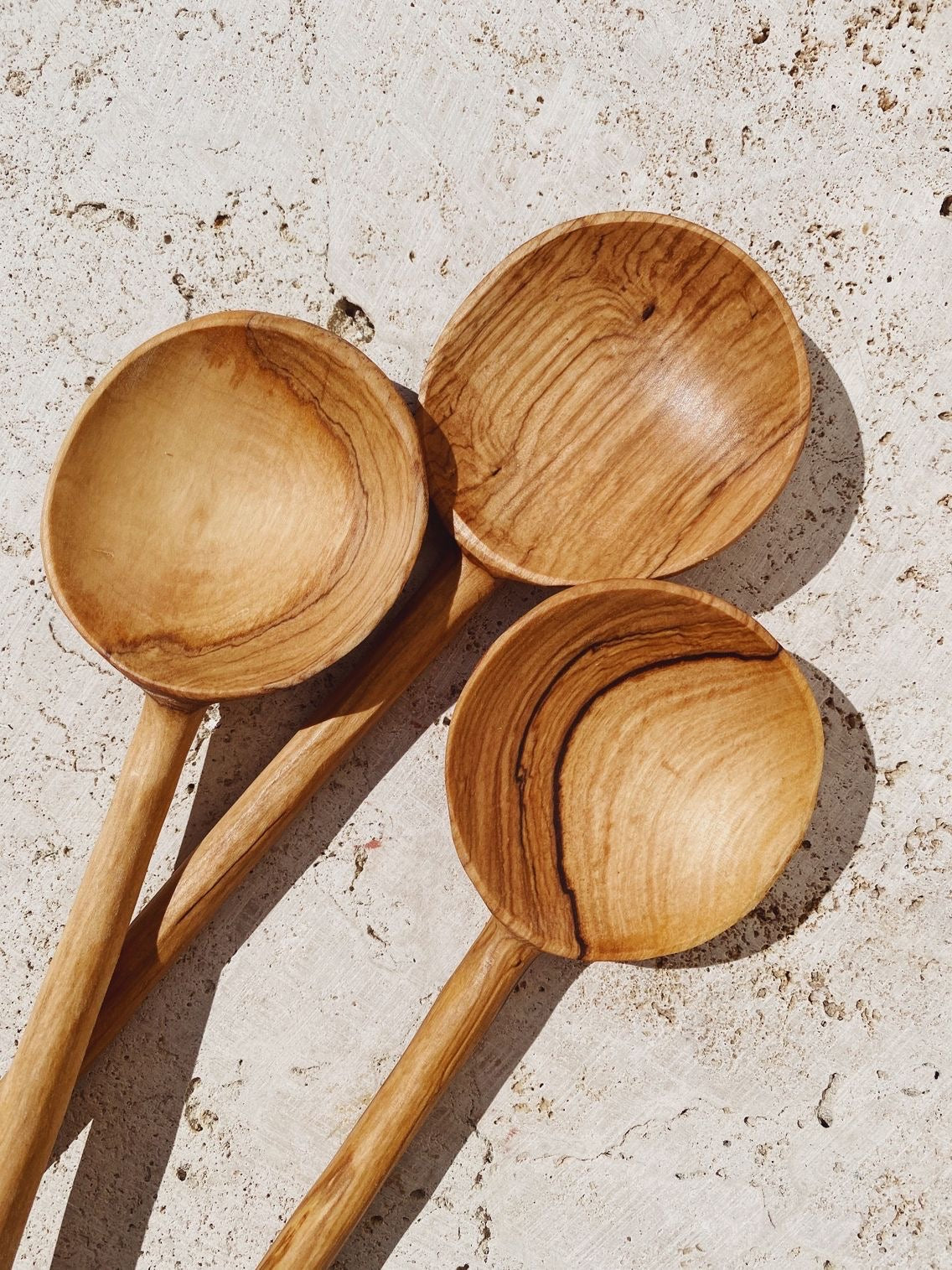 olive wood flat mixing spoon