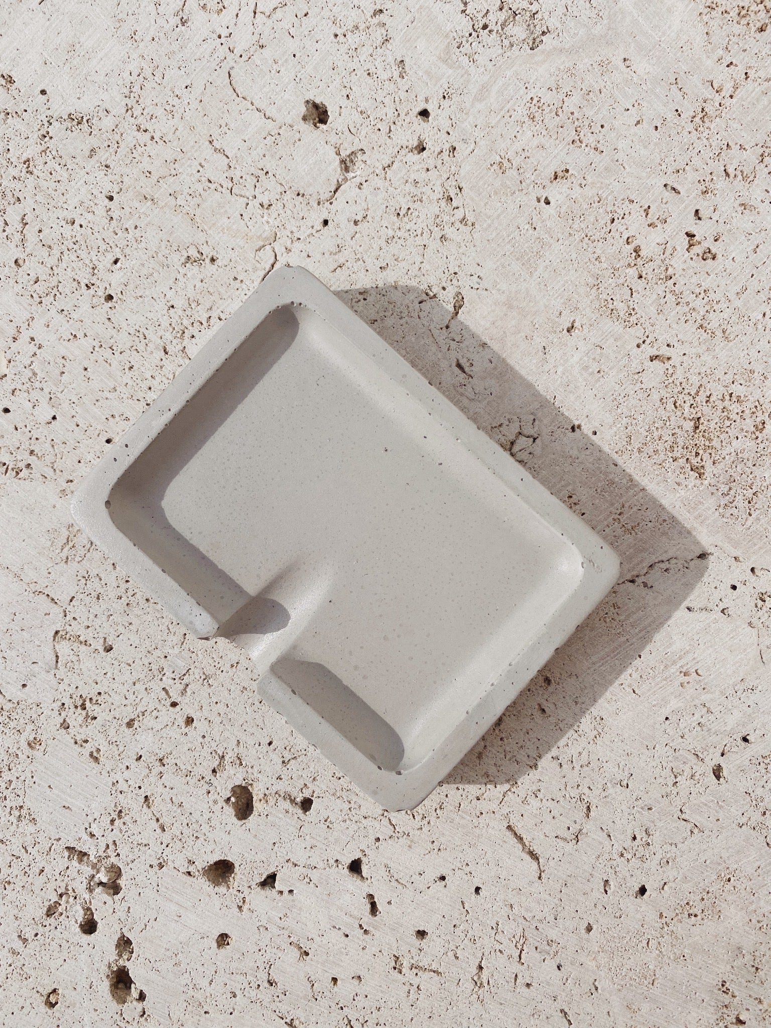 cement soap dish by awkward auntie