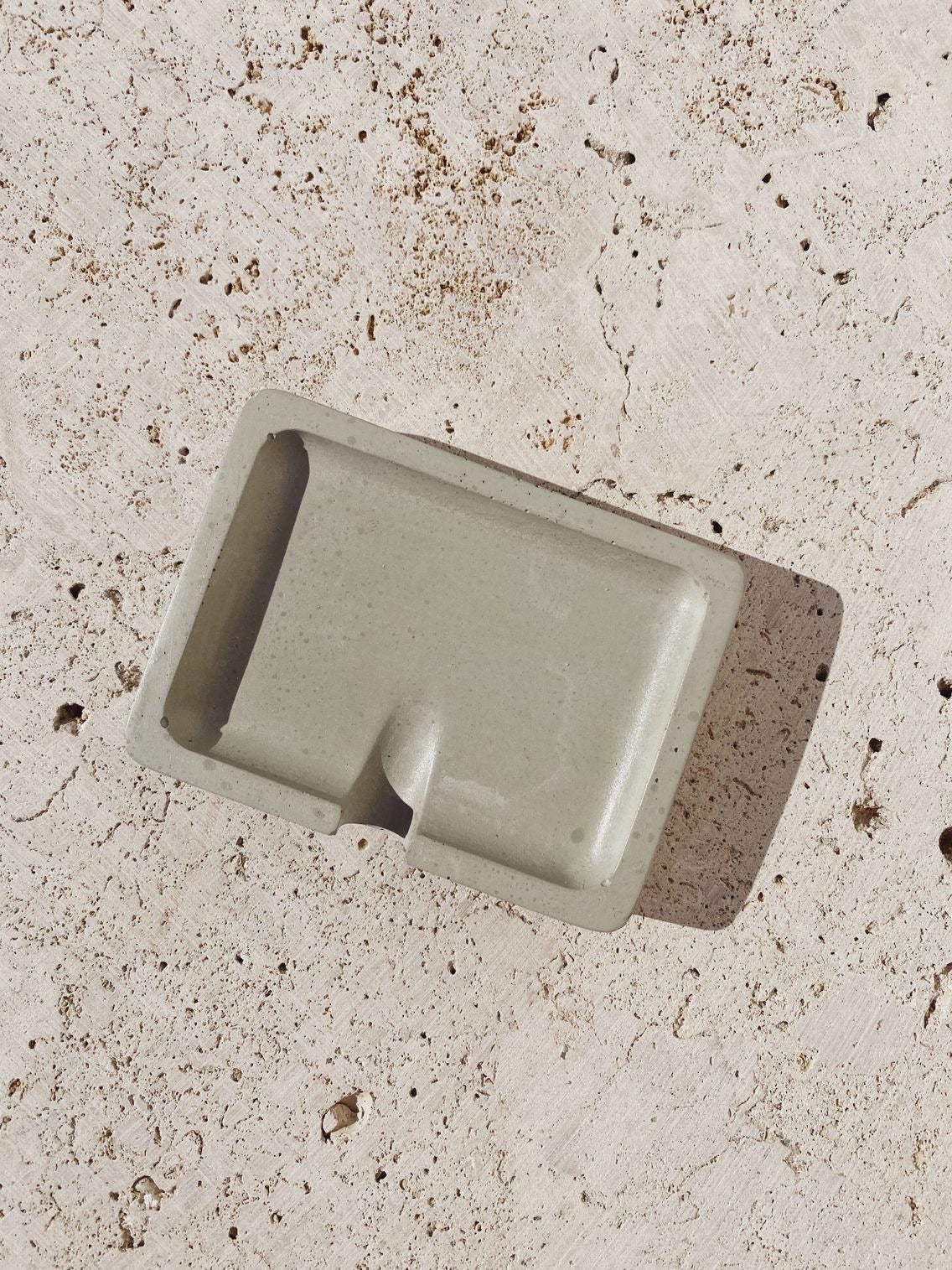 cement soap dish by awkward auntie